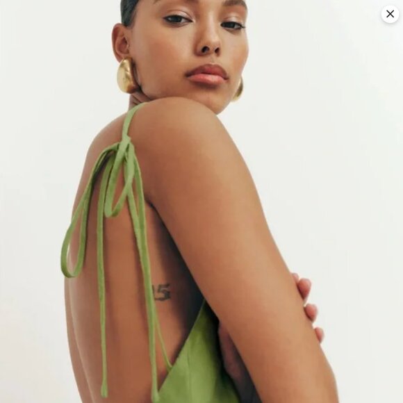 Reformation Green Backless Dress - Picture 3 of 10